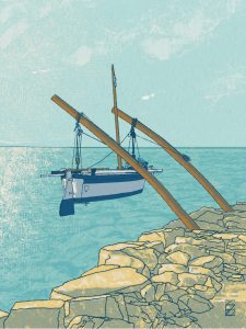 colourful views . boat